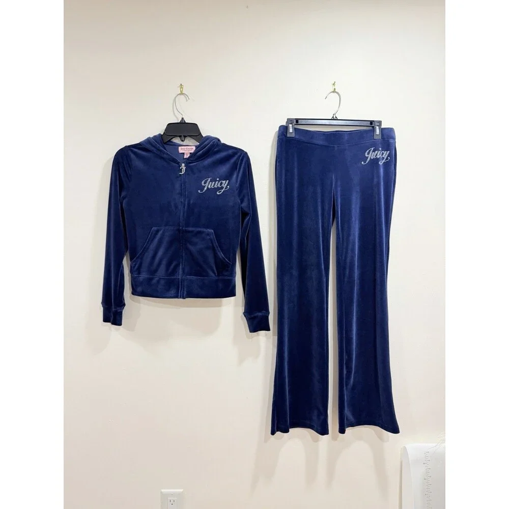 Juicy Couture Velour Tracksuit Regal Blue Rhinestone Y2K Size S NWOT